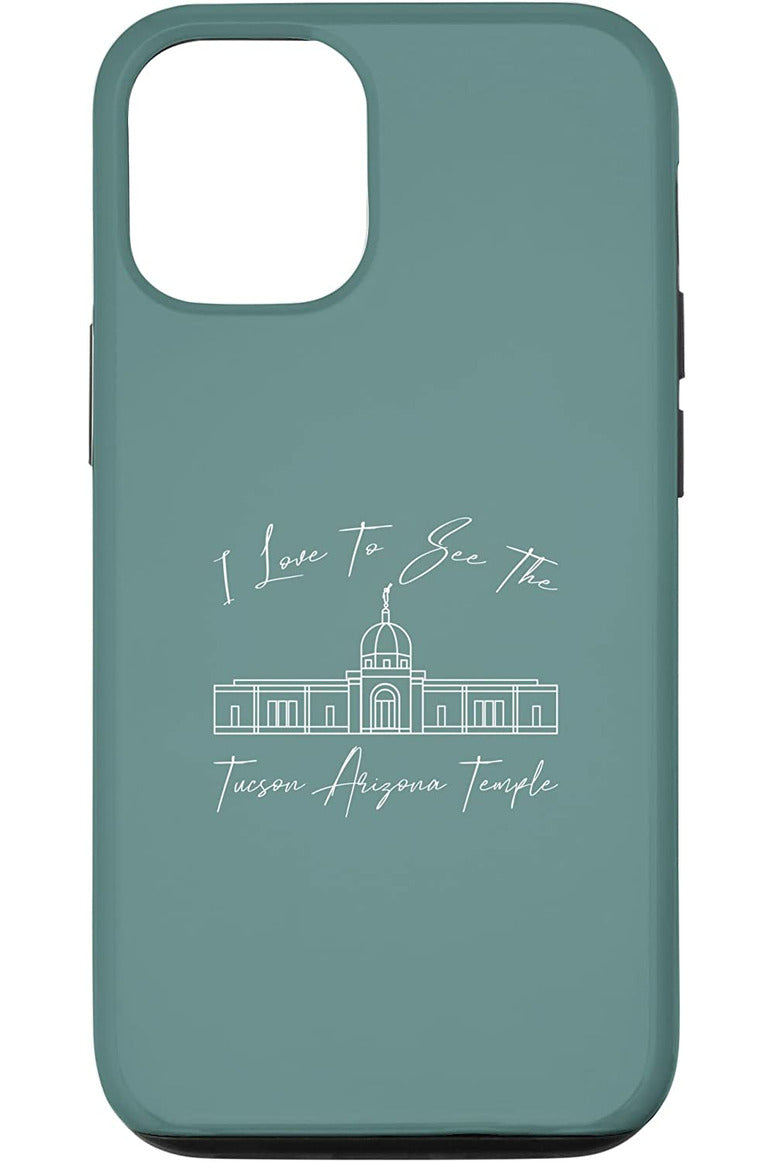 Tucson Arizona Temple Apple iPhone Cases - Calligraphy Style (English) US