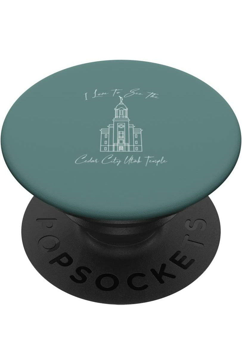Cedar City Utah Temple PopSockets Grip - Calligraphy Style (English) US