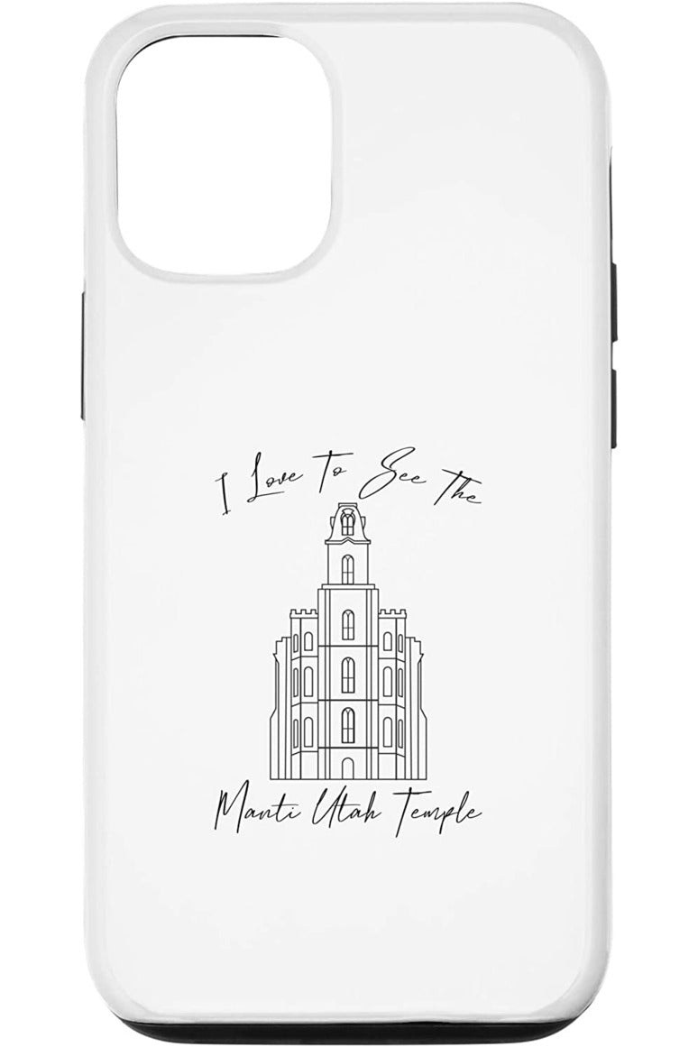 Manti Utah Temple Apple iPhone Cases - Calligraphy Style (English) US