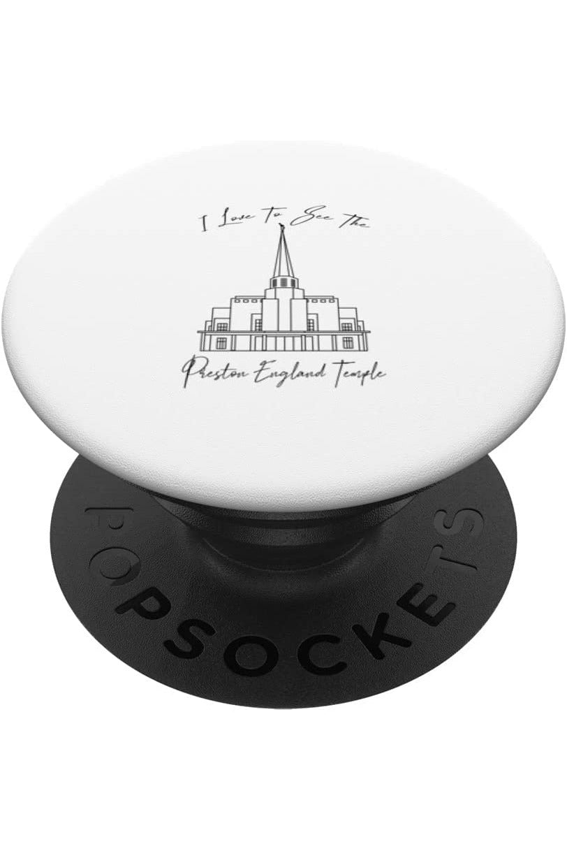 Preston England Temple PopSockets Grip - Calligraphy Style (English) US