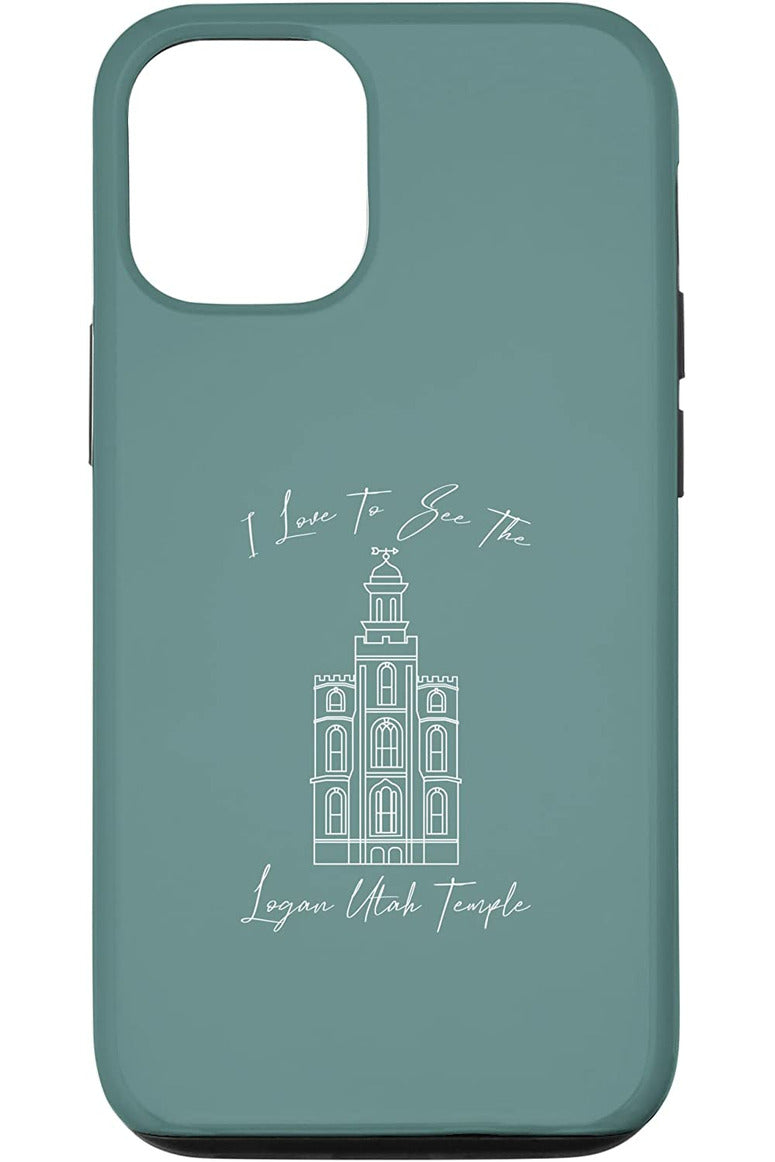 Logan Utah Temple Apple iPhone Cases - Calligraphy Style (English) US