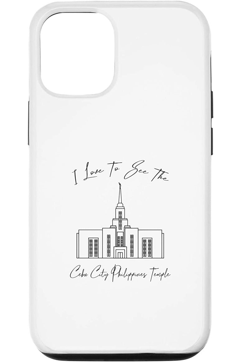 Cebu City Philippines Temple Apple iPhone Cases - Calligraphy Style (English) US