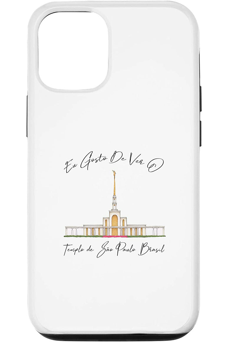 Templo de Manaus Brasil Apple iPhone Cases - Calligraphy Style (Portuguese) US