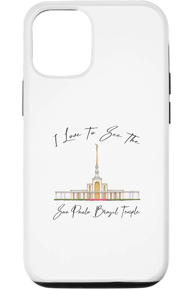 Sao Paulo Brazil Temple Apple iPhone Cases - Calligraphy Style (English) US