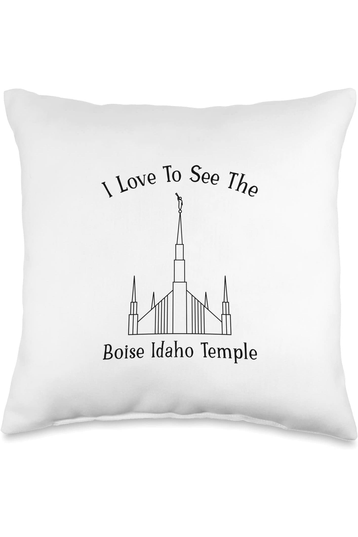 Boise Idaho Temple Throw Pillows - Happy Style (English) US