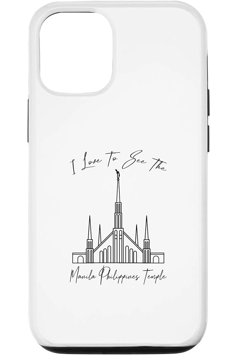 Manila Philippines Temple Apple iPhone Cases - Calligraphy Style (English) US