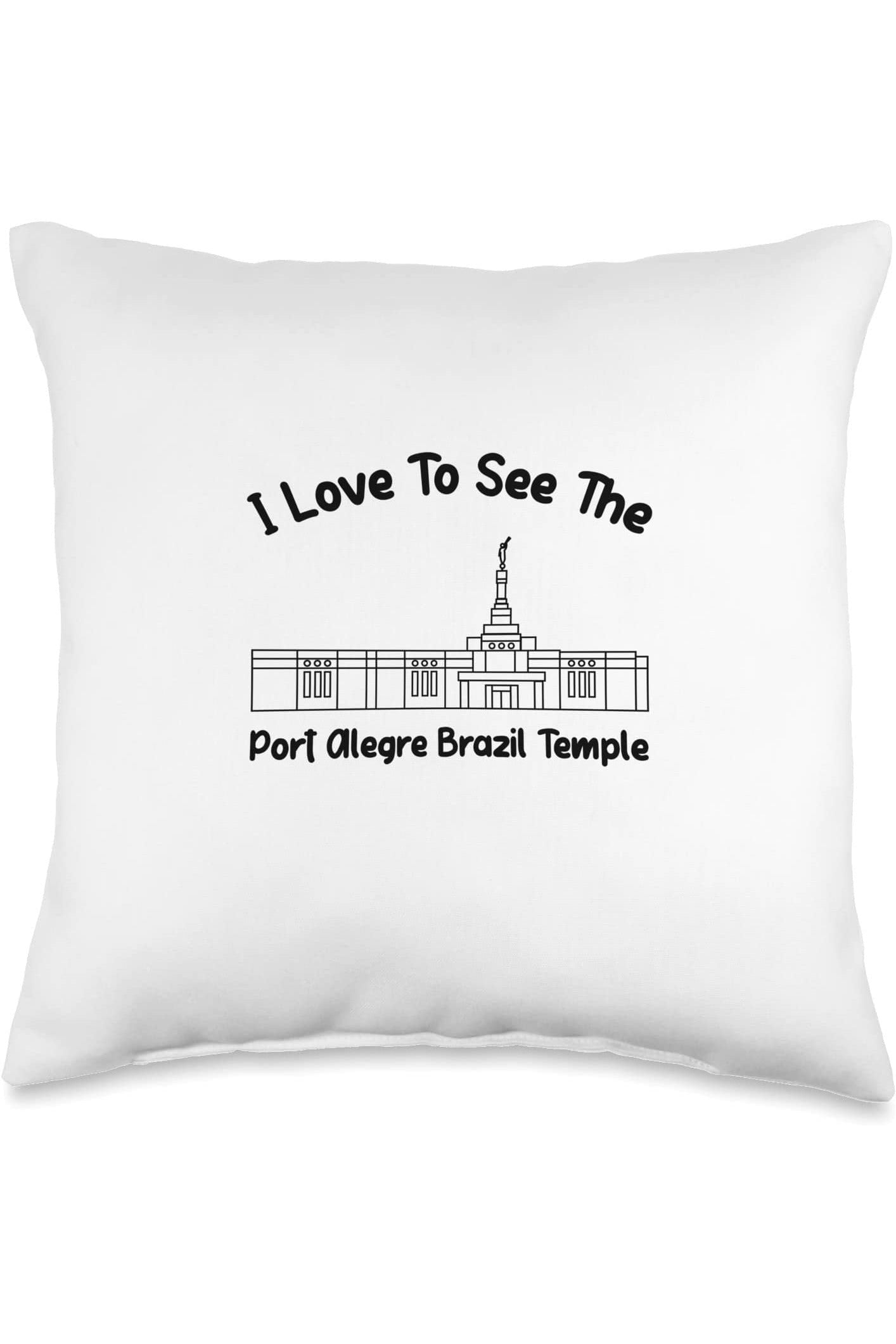 Porto Alegre Brazil Temple Throw Pillows - Primary Style (English) US