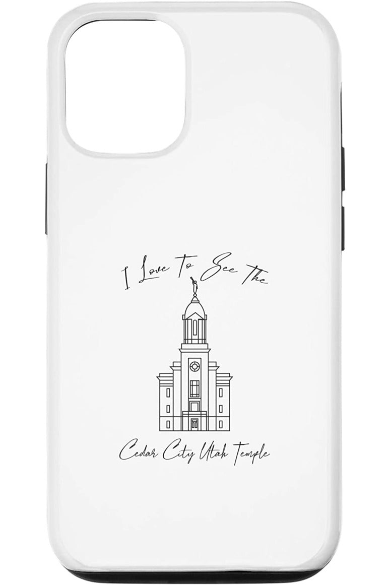Cedar City Utah Temple Apple iPhone Cases - Calligraphy Style (English) US