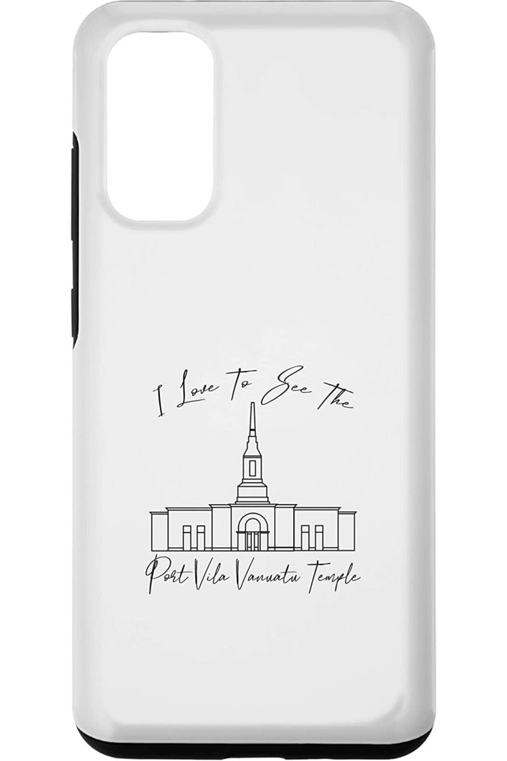 Port Vila Vanuatu Temple Samsung Phone Cases - Calligraphy Style (English) US
