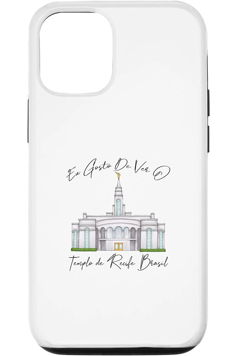 Templo de Manaus Brasil Apple iPhone Cases - Calligraphy Style (Portuguese) US