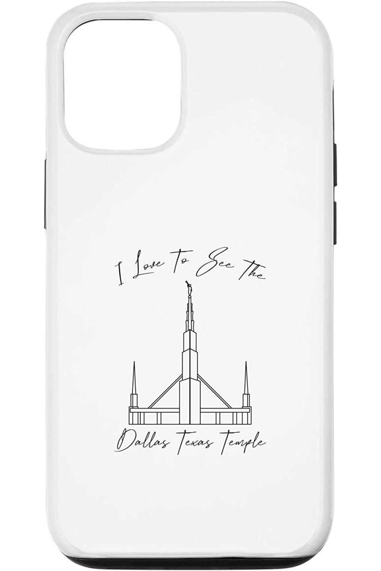 Dallas Texas Temple Apple iPhone Cases - Calligraphy Style (English) US