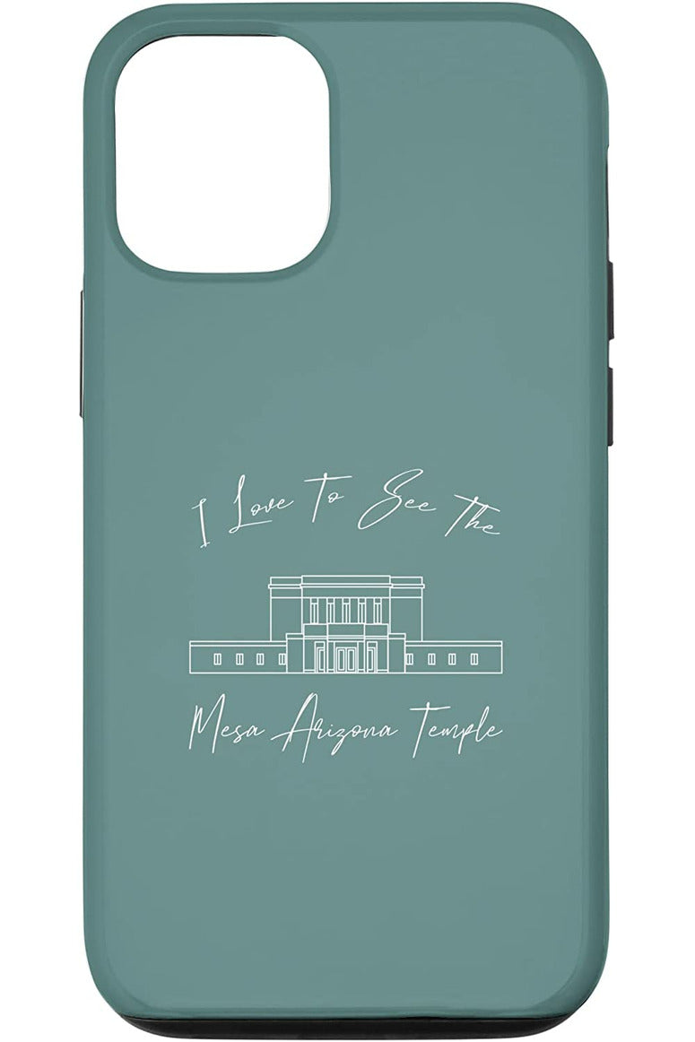 Mesa Arizona Temple Apple iPhone Cases - Calligraphy Style (English) US