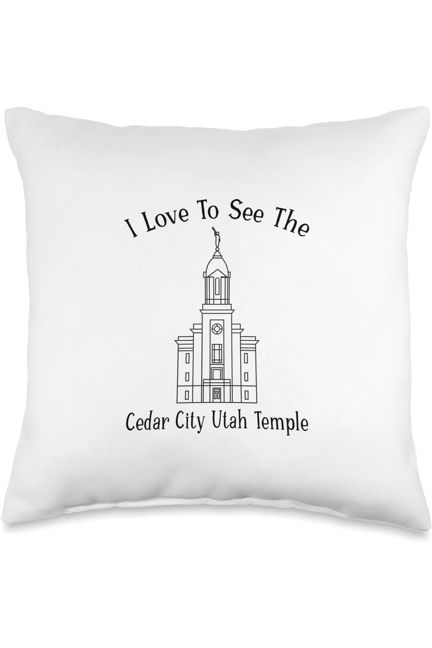 Cedar City Utah Temple Throw Pillows - Happy Style (English) US