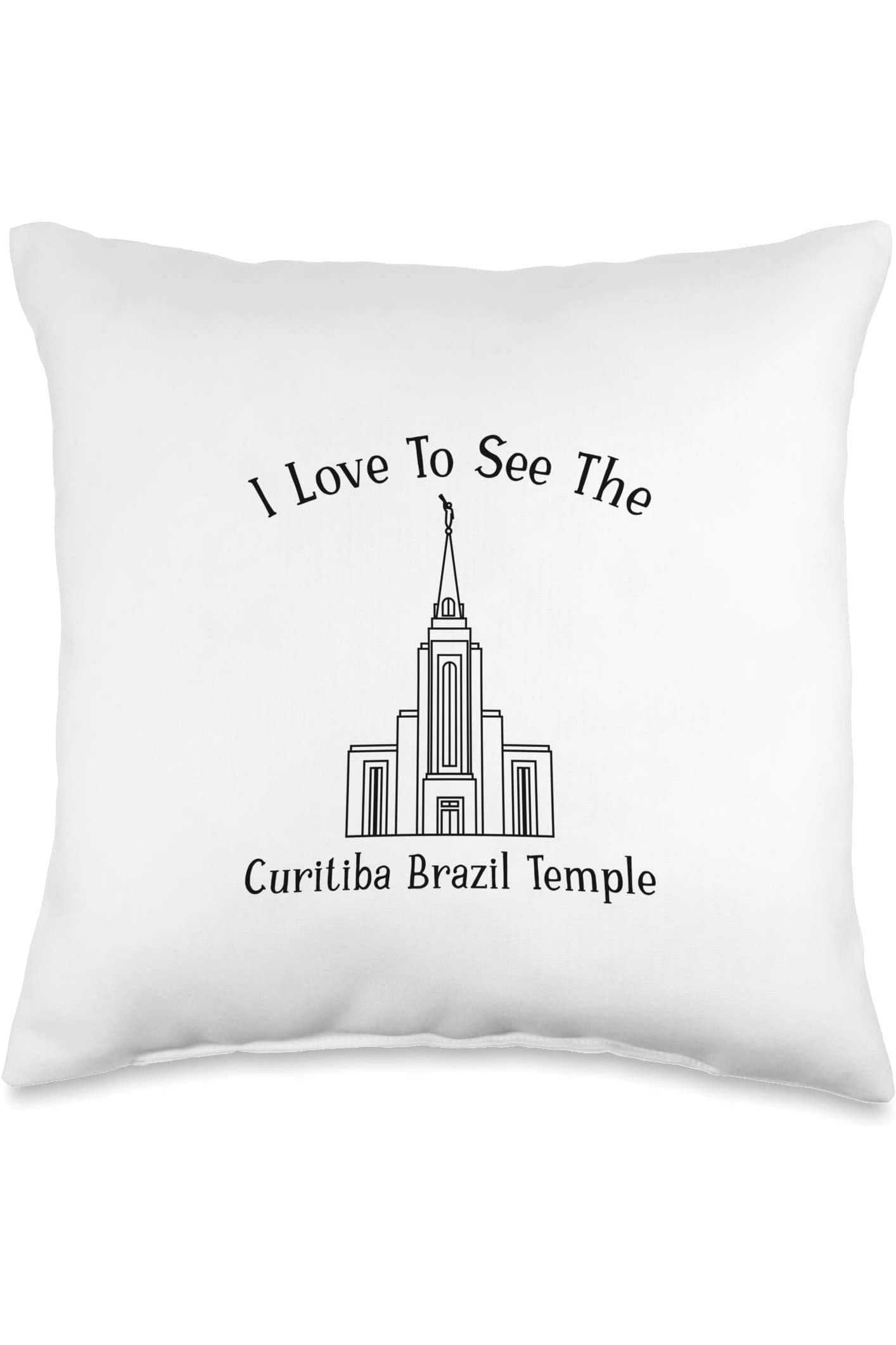 Curitiba Brazil Temple Throw Pillows - Happy Style (English) US