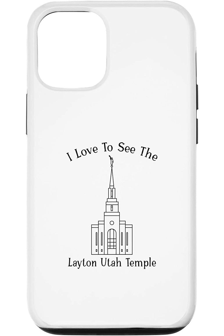 Layton Utah Temple Apple iPhone Cases - Happy Style (English) US