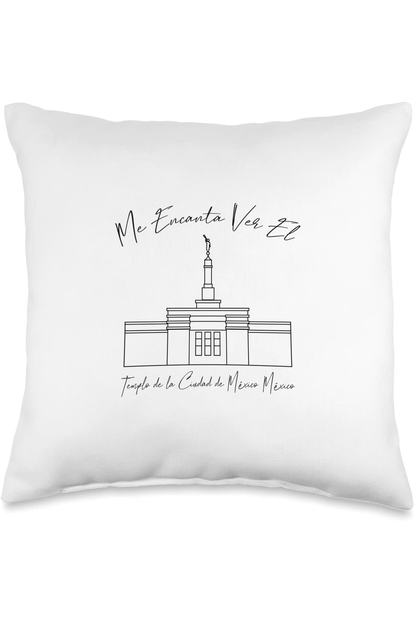 Ciudad Juarez Mexico Temple Throw Pillows - Calligraphy Style (Spanish) US