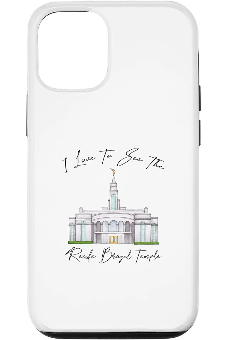 Recife Brazil Temple Apple iPhone Cases - Calligraphy Style (English) US