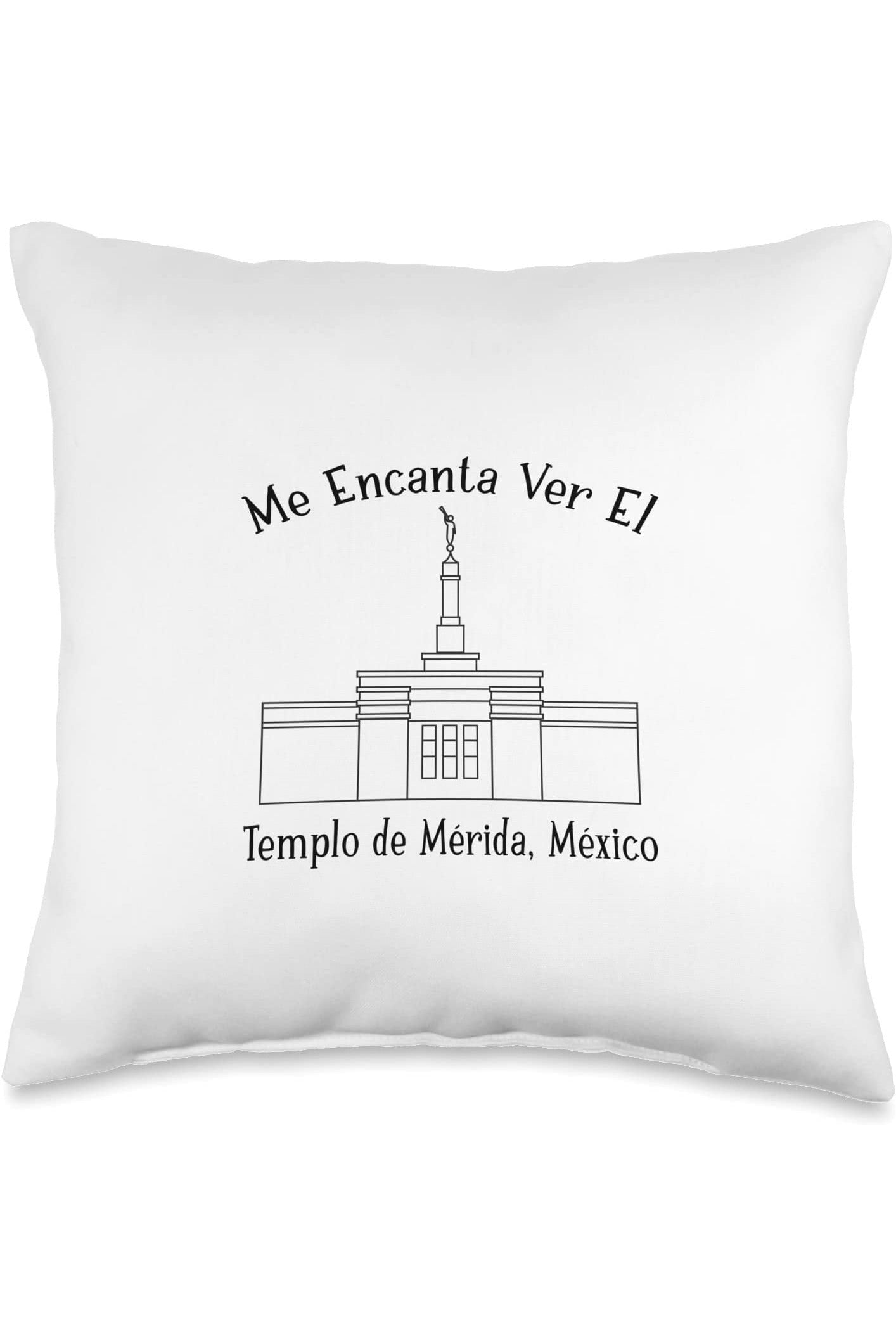 Merida Mexico Temple Throw Pillows - Happy Style (Spanish) US