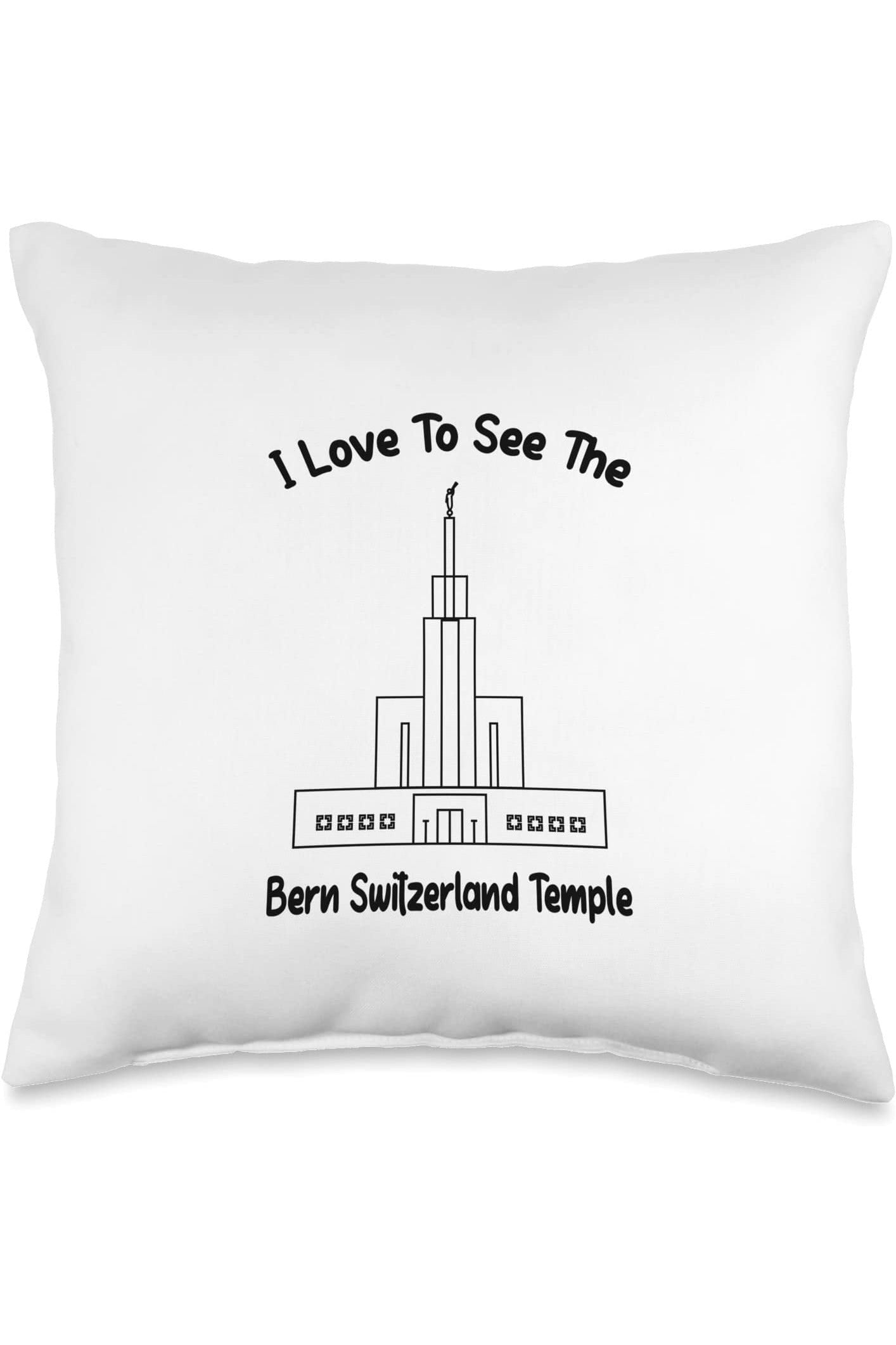 Bern Switzerland Temple Throw Pillows - Primary Style (English) US