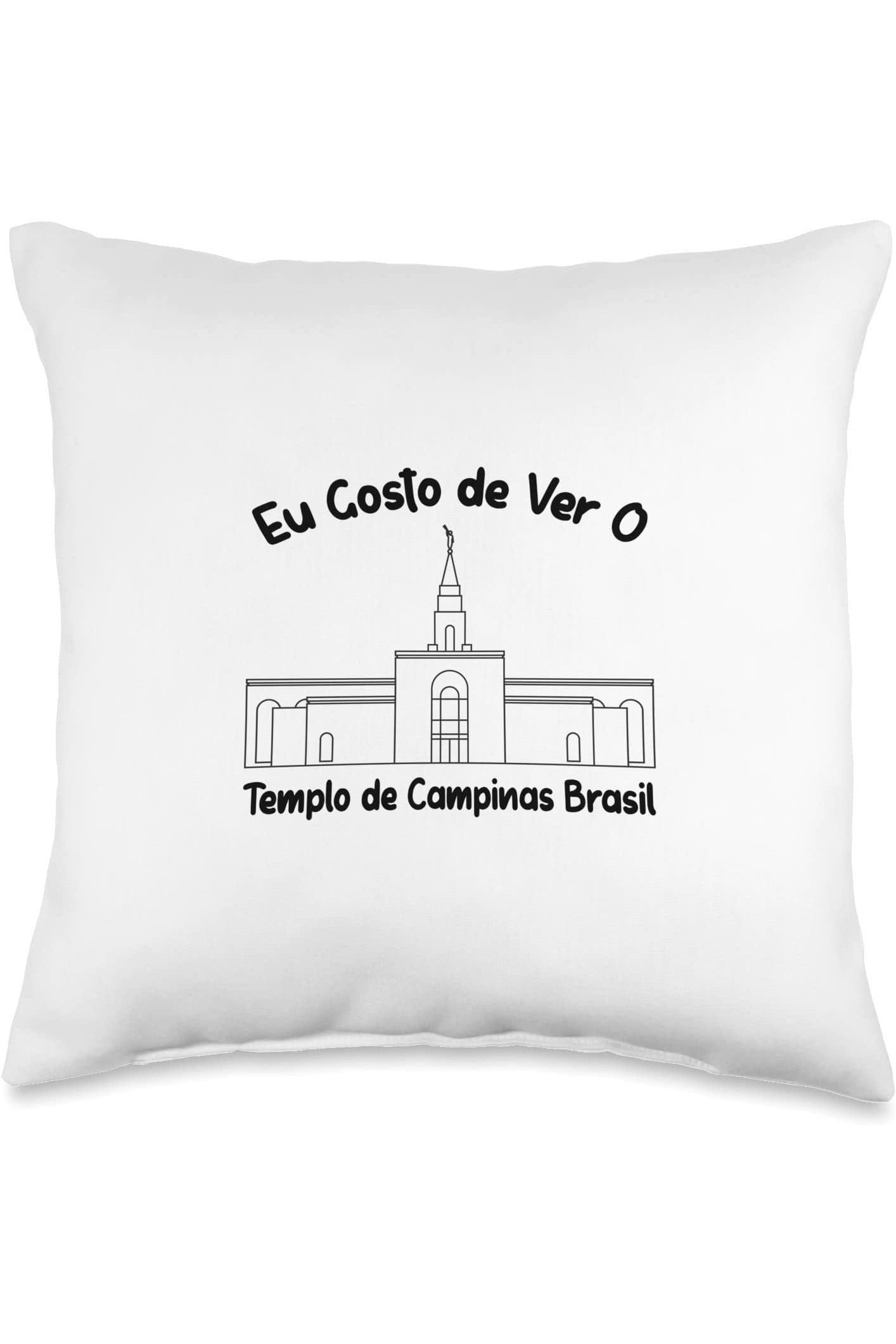 Campinas Brazil Temple Throw Pillows - Primary Style (Portuguese) US