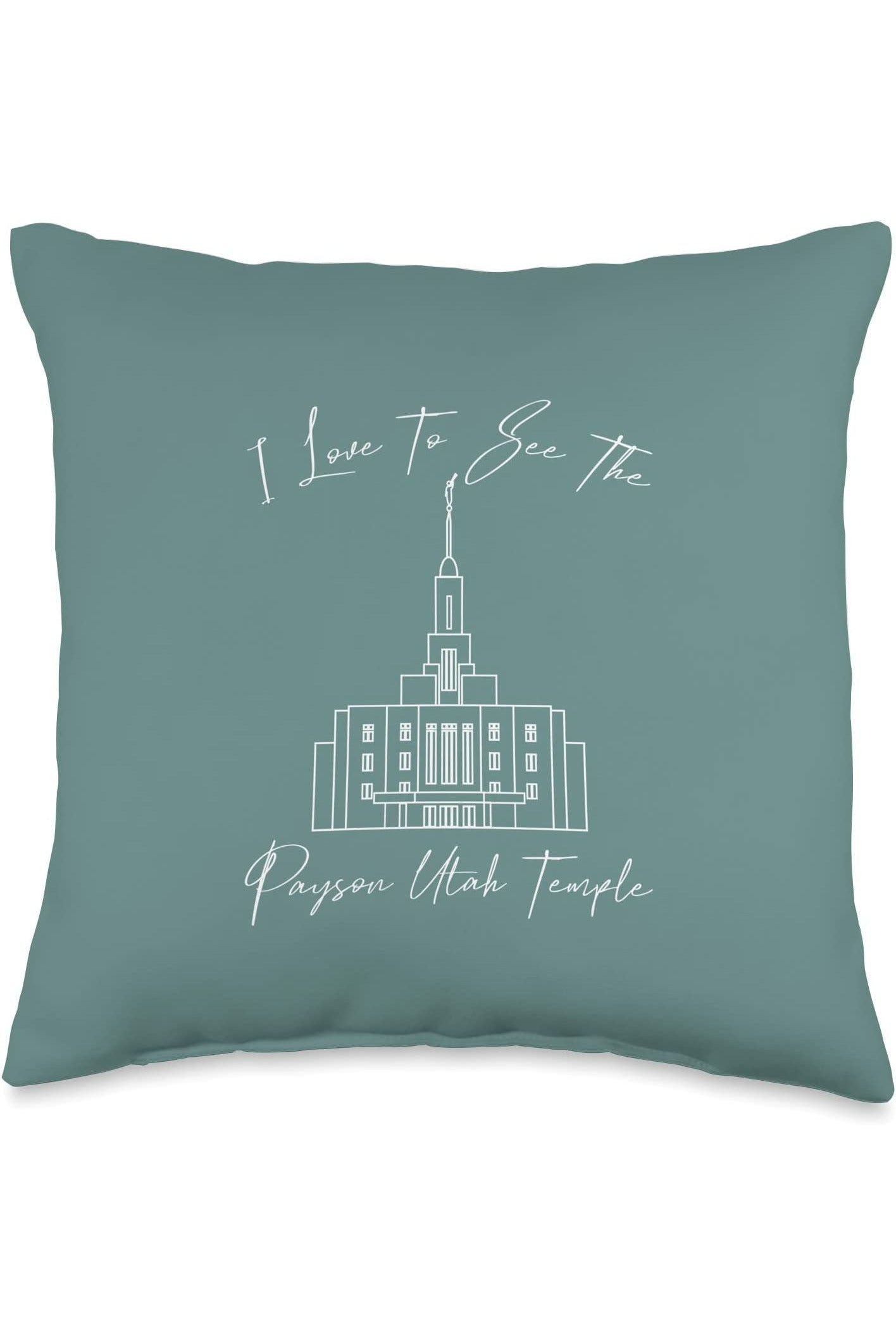 Payson Utah Temple Throw Pillows - Calligraphy Style (English) US