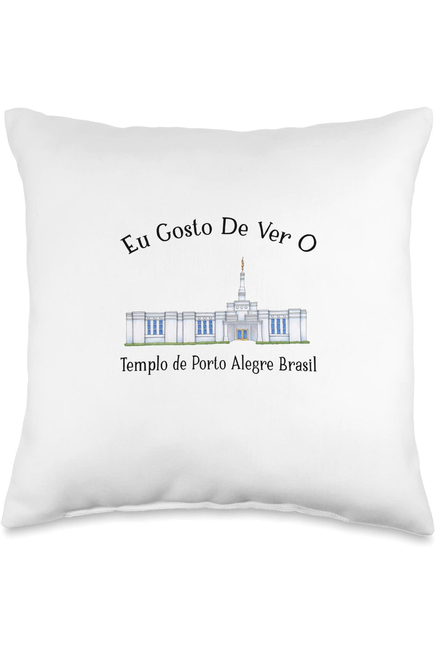 Templo de Manaus Brasil Throw Pillows - Happy Style (Portuguese) US