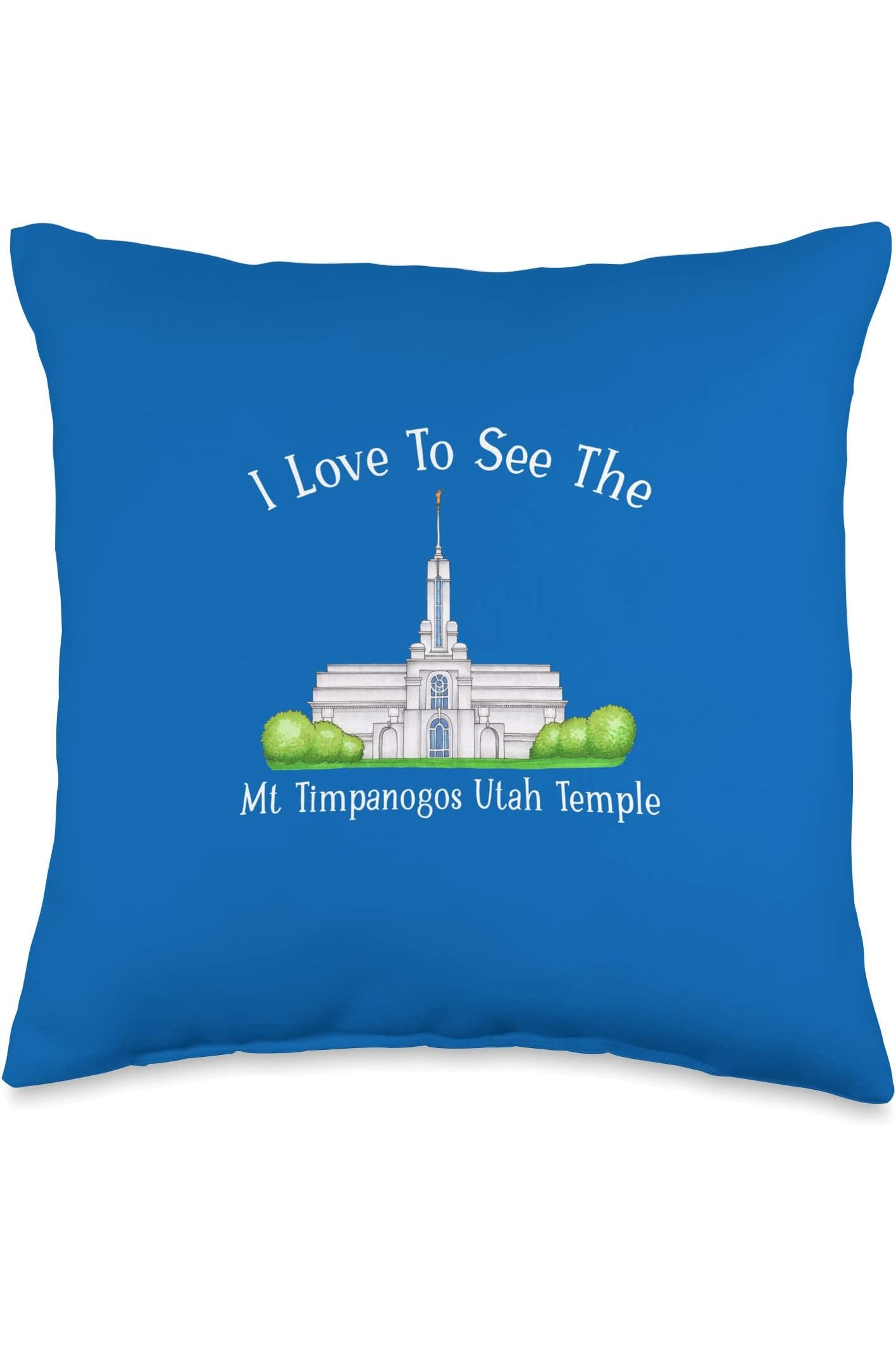 Mt Timpanogos Utah Temple Throw Pillows - Happy Style (English) US