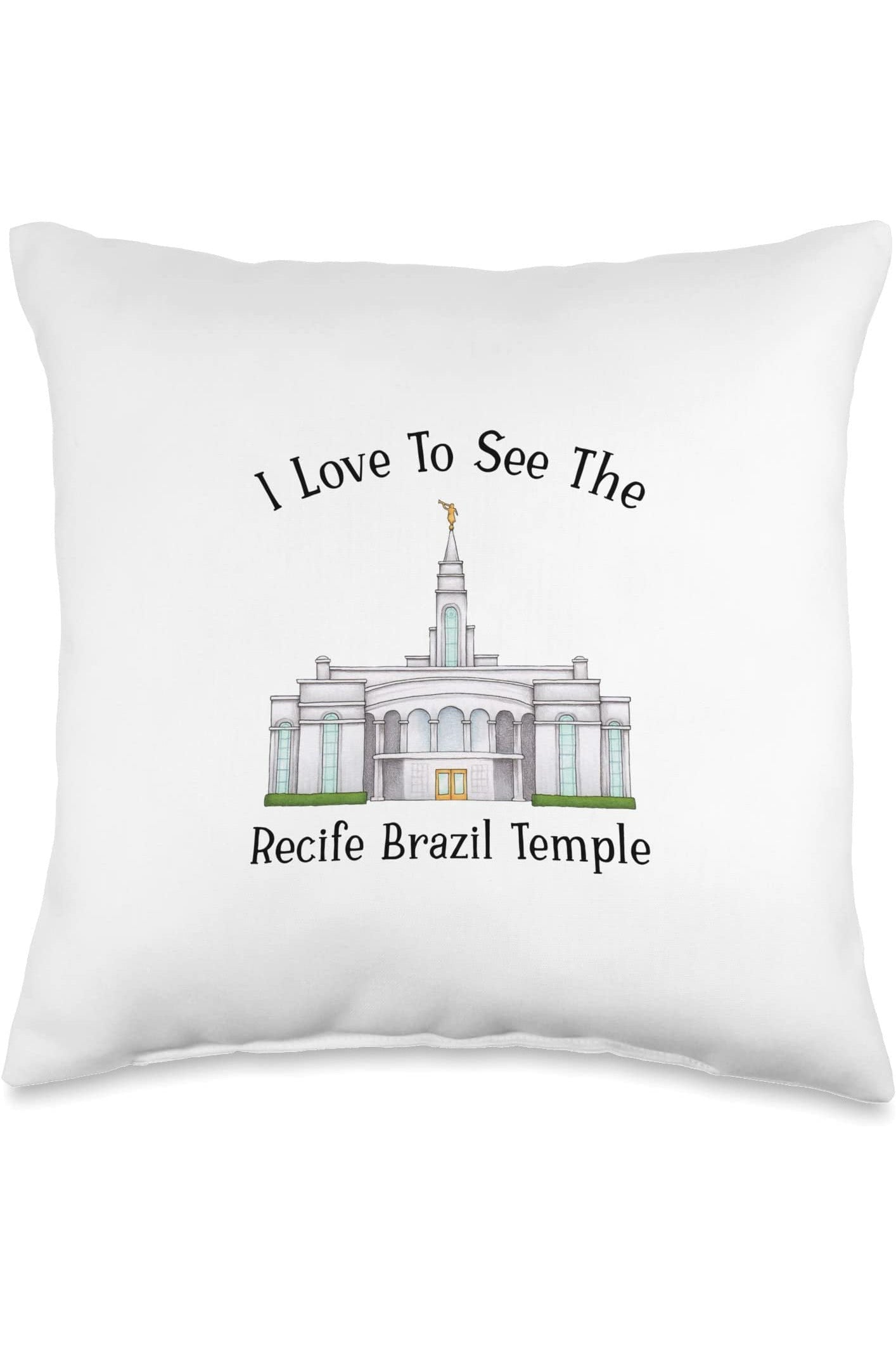 Recife Brazil Temple Throw Pillows - Happy Style (English) US