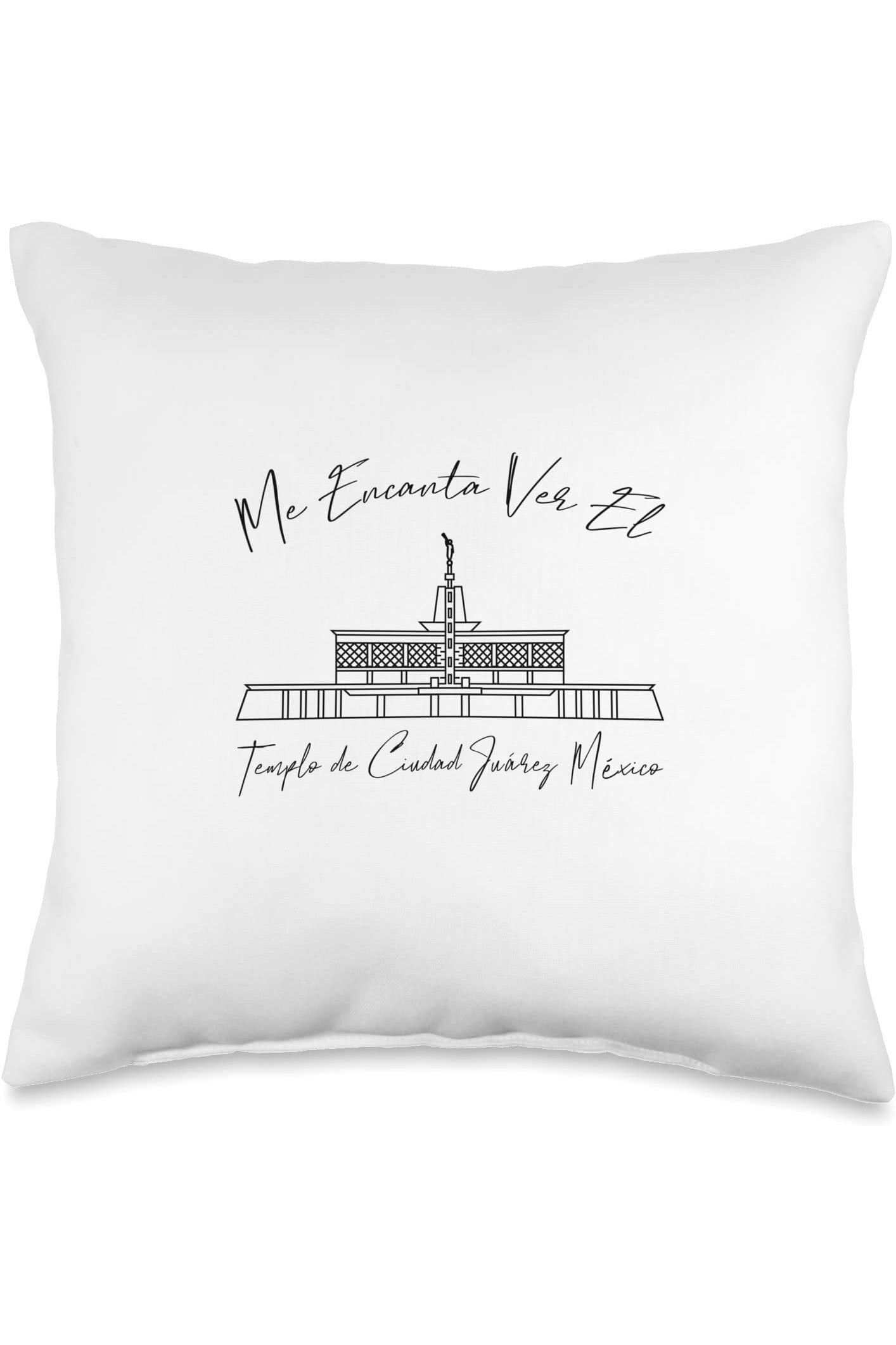 Mexico City Mexico Temple Throw Pillows - Calligraphy Style (Spanish) US
