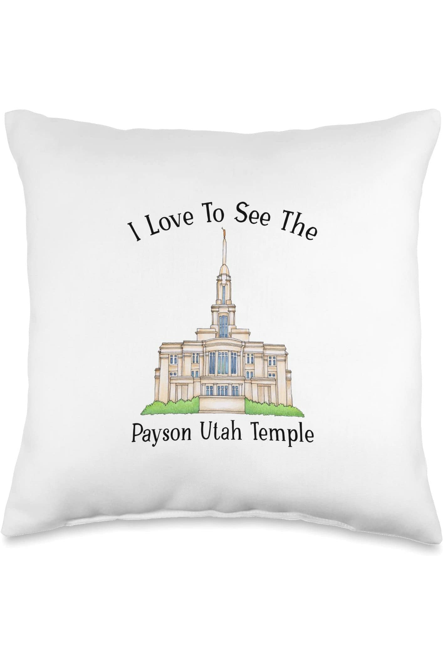Payson Utah Temple Throw Pillows - Happy Style (English) US