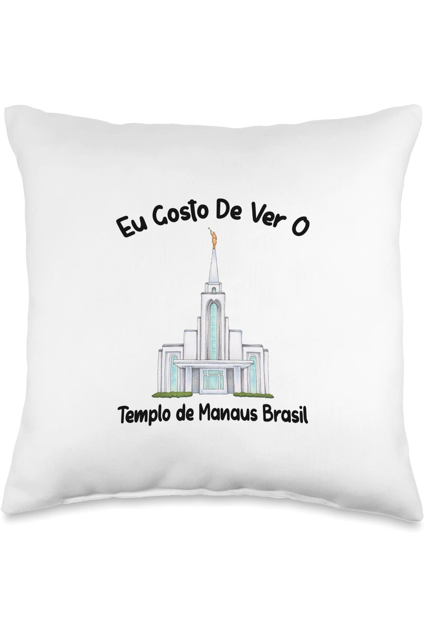Templo de Manaus Brasil Throw Pillows - Primary Style (Portuguese) US