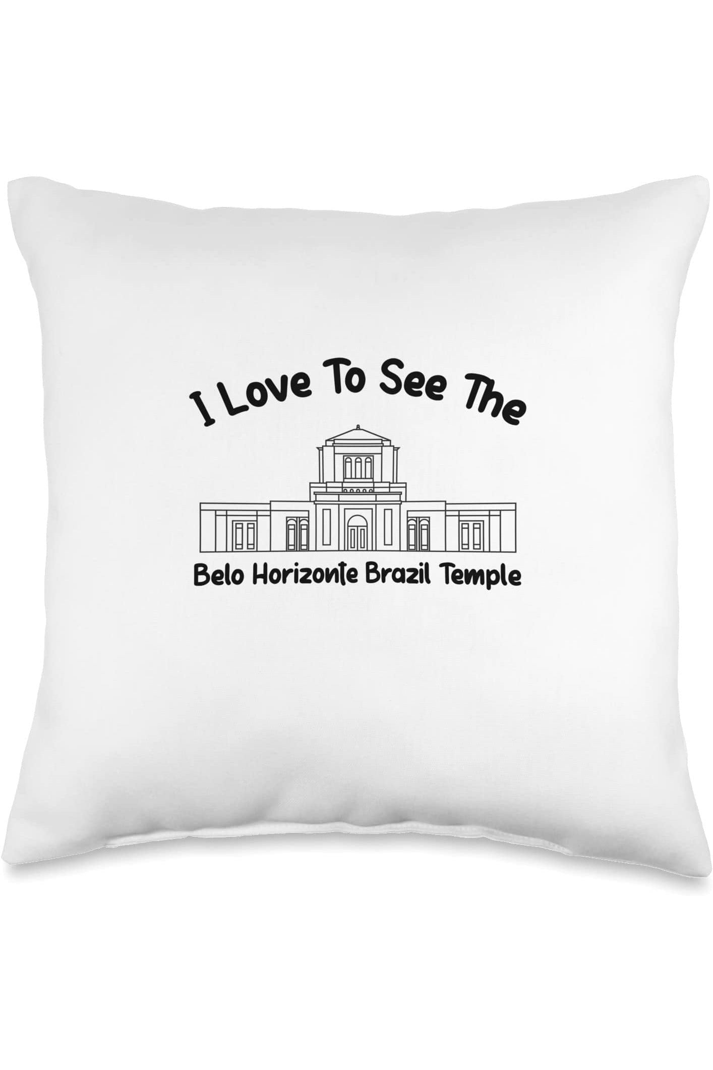 Belo Horizonte Brazil Temple Throw Pillows - Primary Style (English) US
