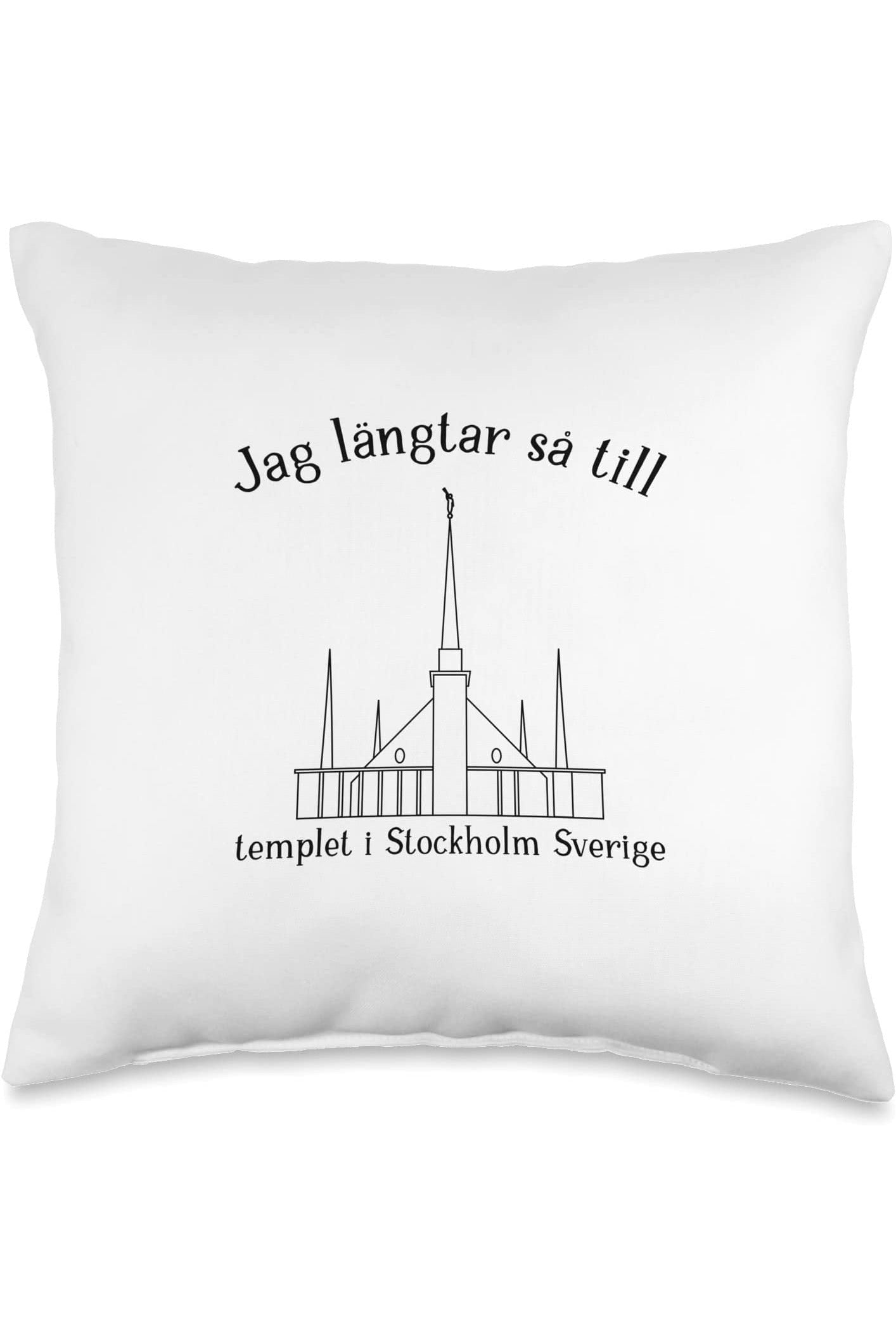 Stockholm Sweden Temple Throw Pillows - Happy Style (Swedish) US
