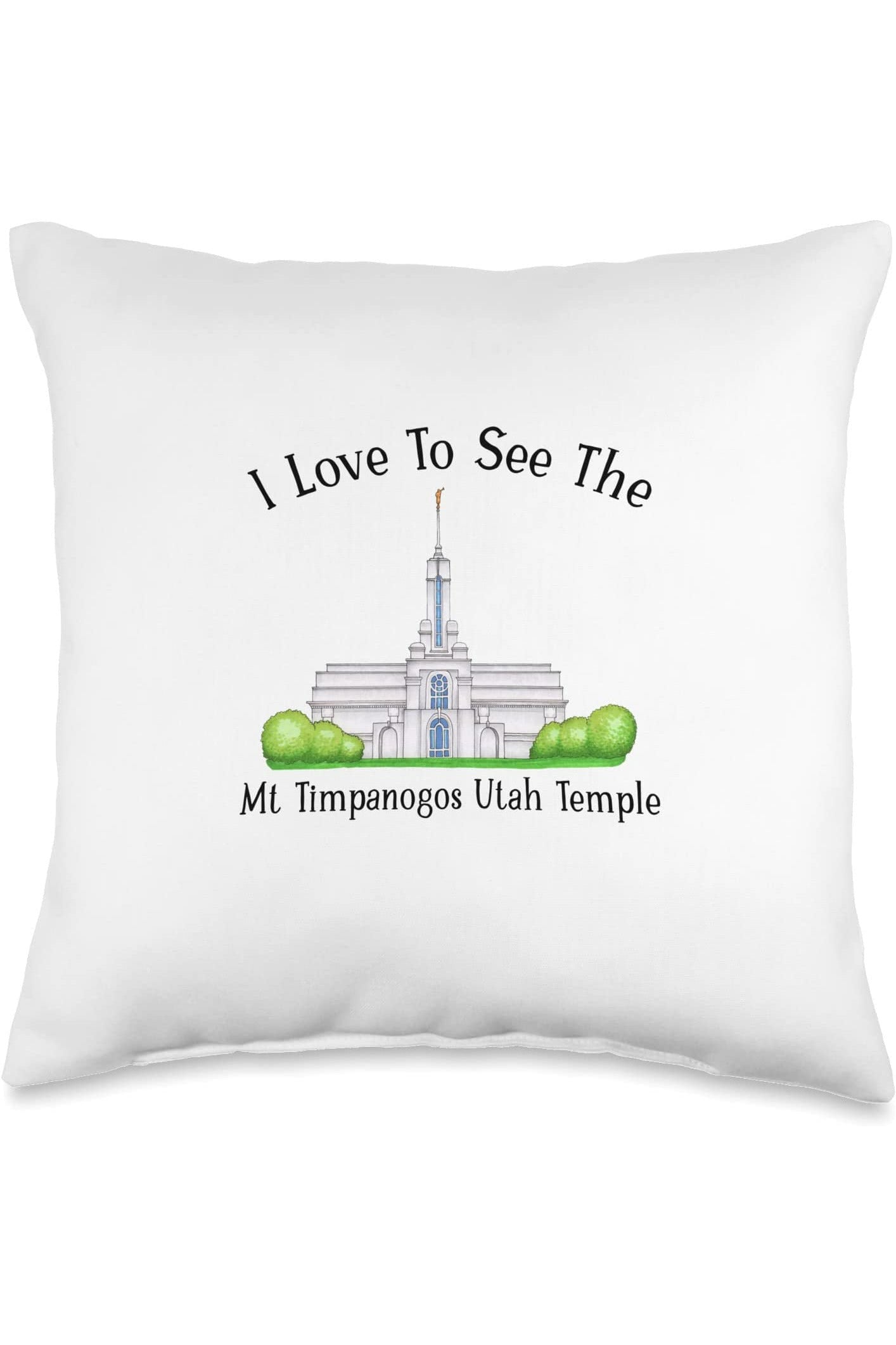 Mt Timpanogos Utah Temple Throw Pillows - Happy Style (English) US