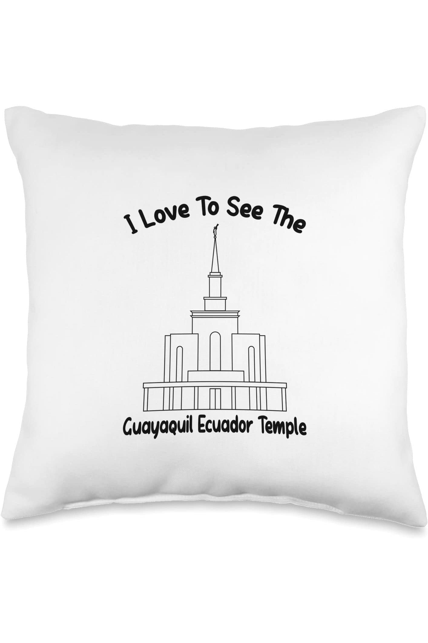 Guayaquil Ecuador Temple Throw Pillows - Primary Style (English) US
