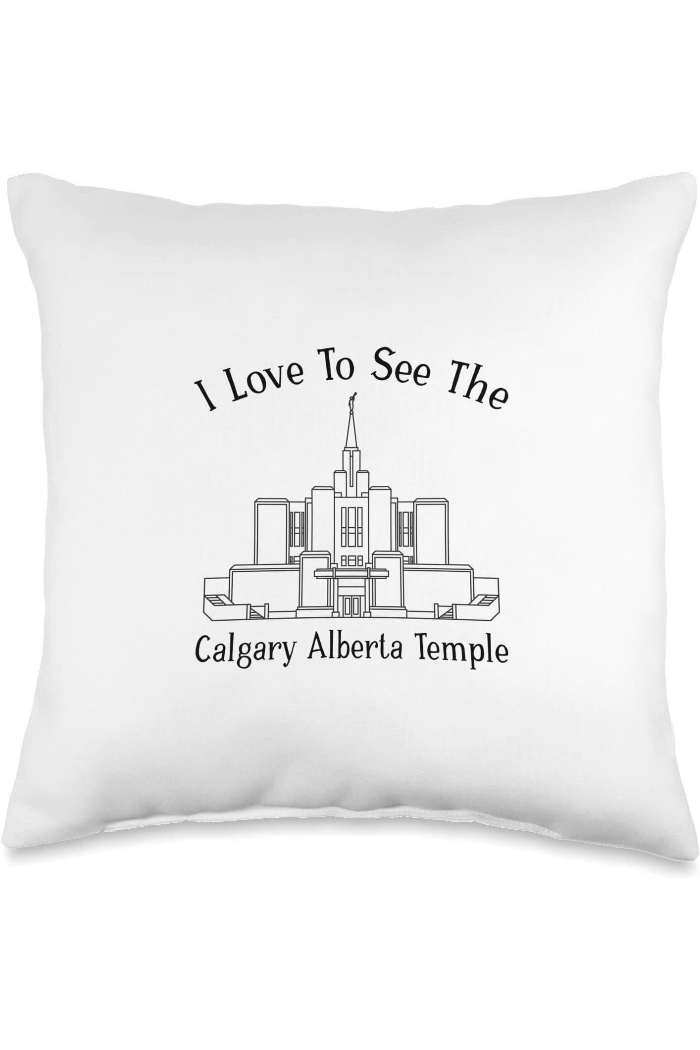 Calgary Alberta Temple Throw Pillows - Happy Style (English) US