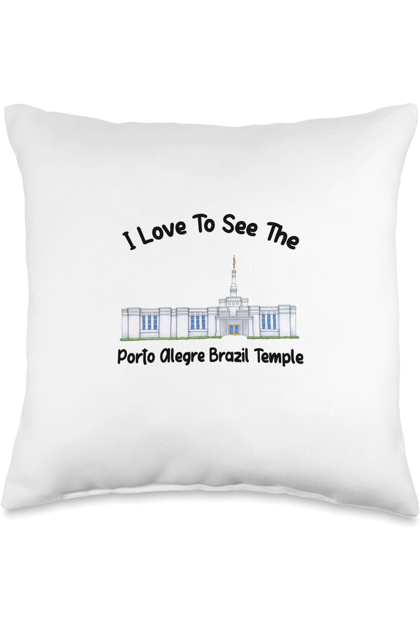 Porto Alegre Brazil Temple Throw Pillows - Primary Style (English) US