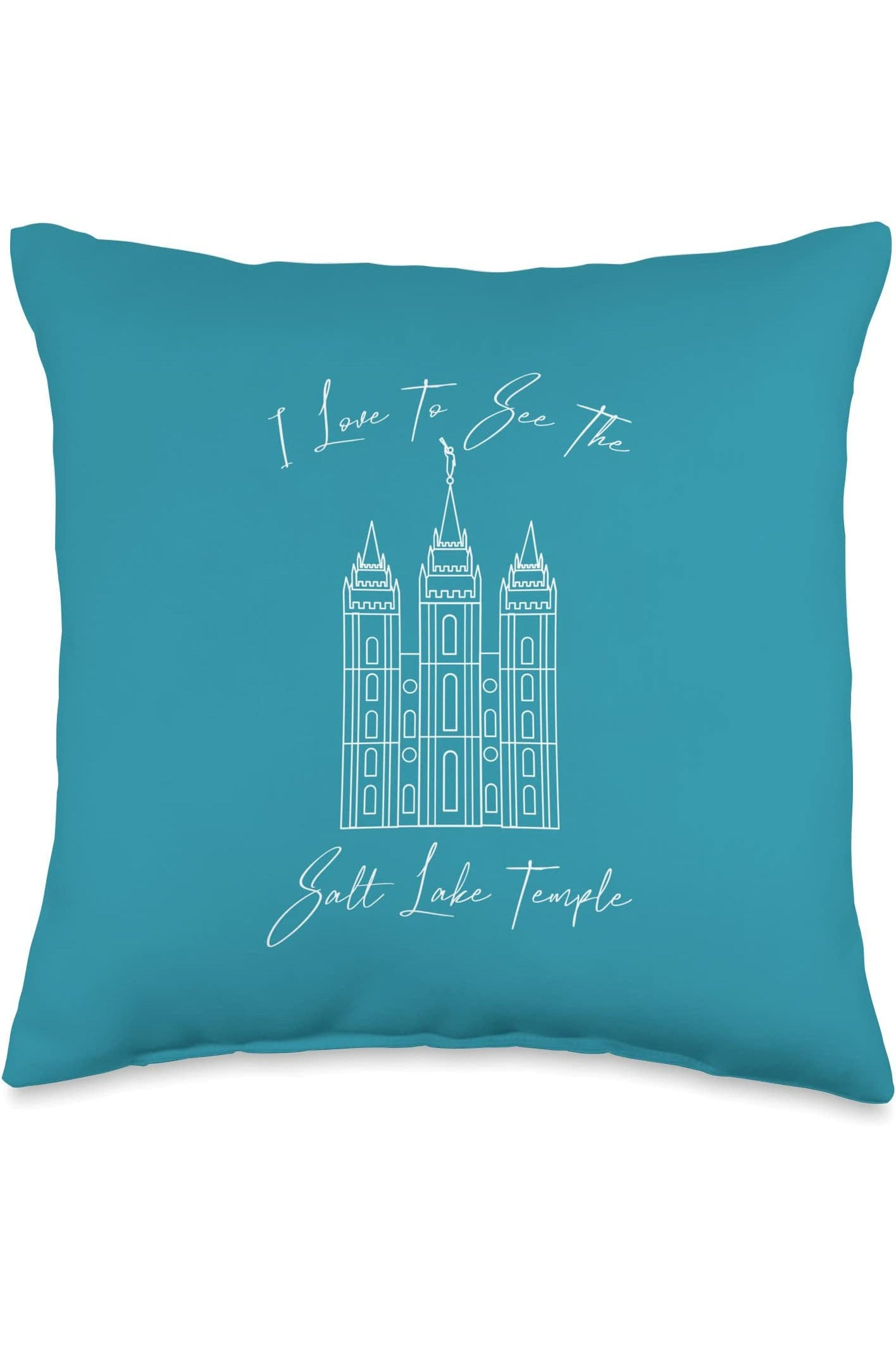 Salt Lake Temple Throw Pillows - Calligraphy Style (English) US