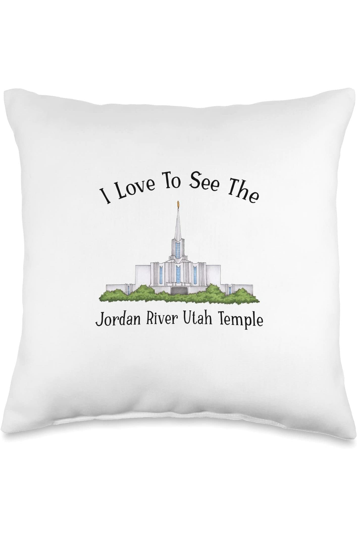 Jordan River Utah Temple Throw Pillows - Happy Style (English) US