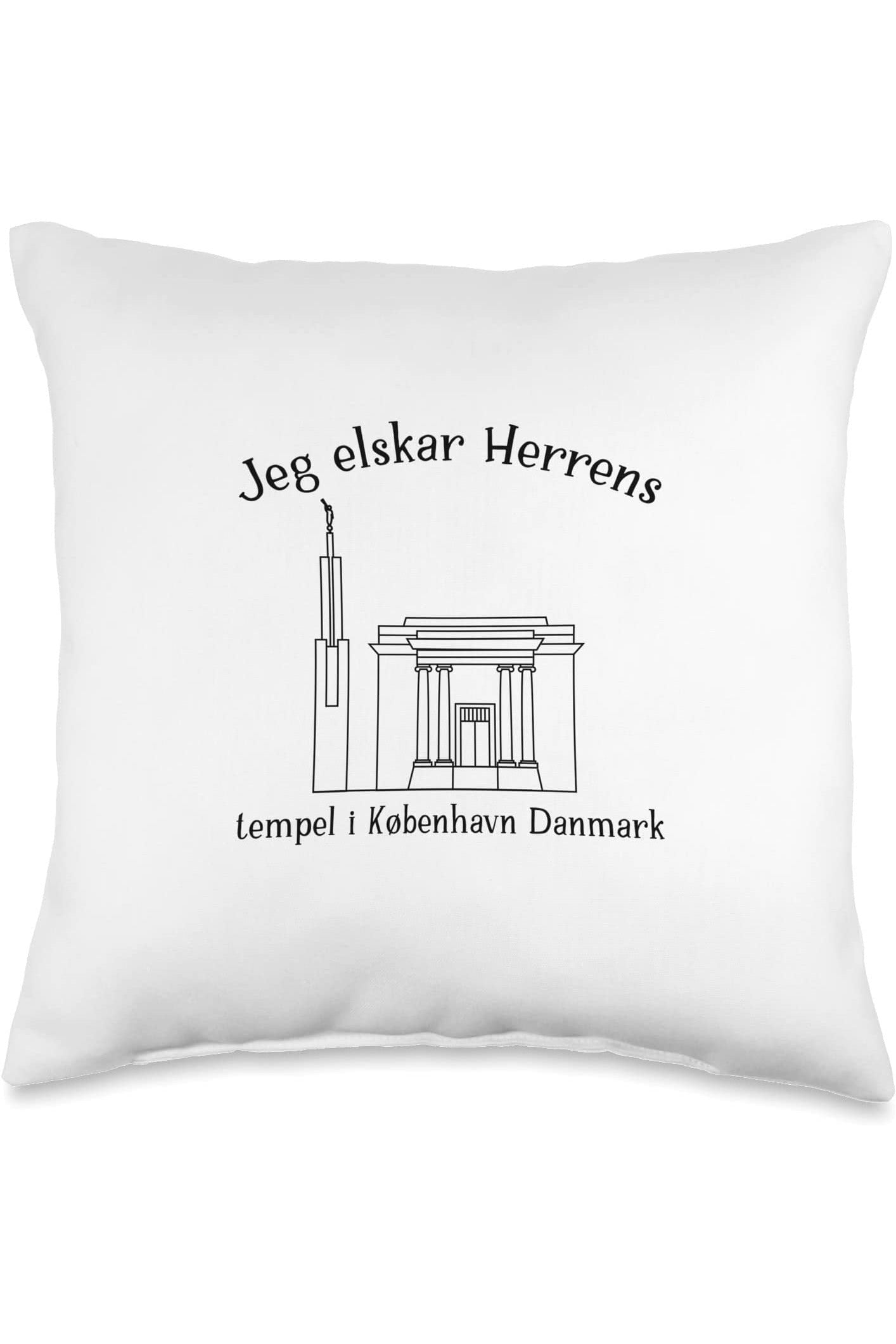 Copenhagen Denmark Temple Throw Pillows - Happy Style (Danish) US