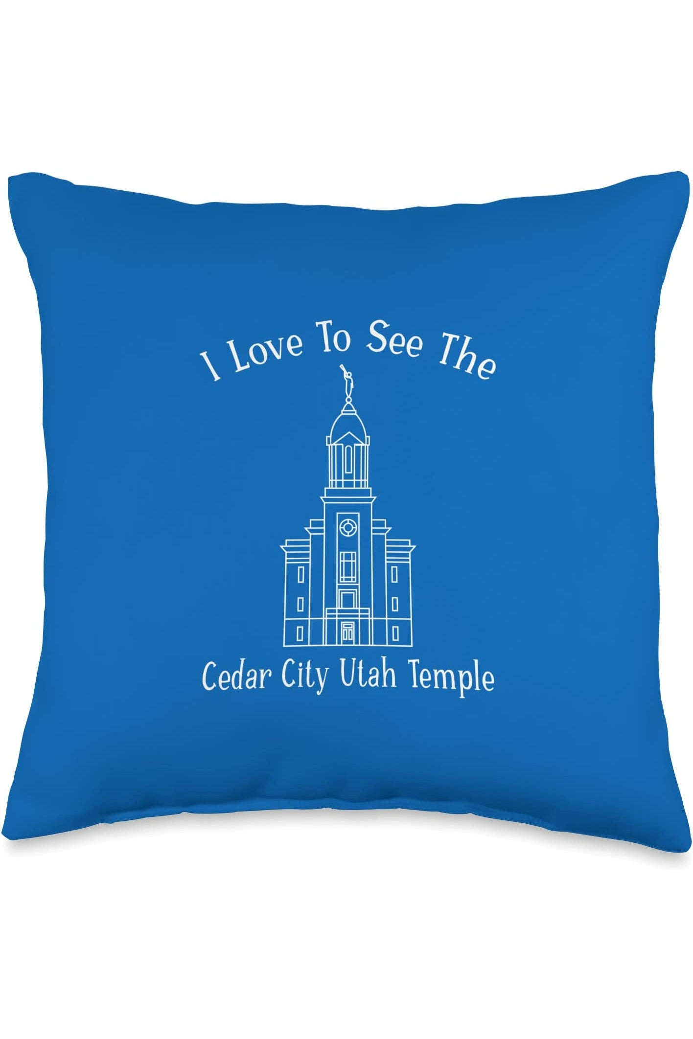 Cedar City Utah Temple Throw Pillows - Happy Style (English) US