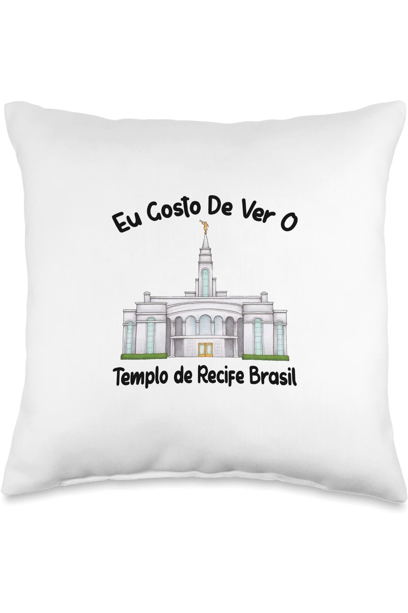 Templo de Manaus Brasil Throw Pillows - Primary Style (Portuguese) US