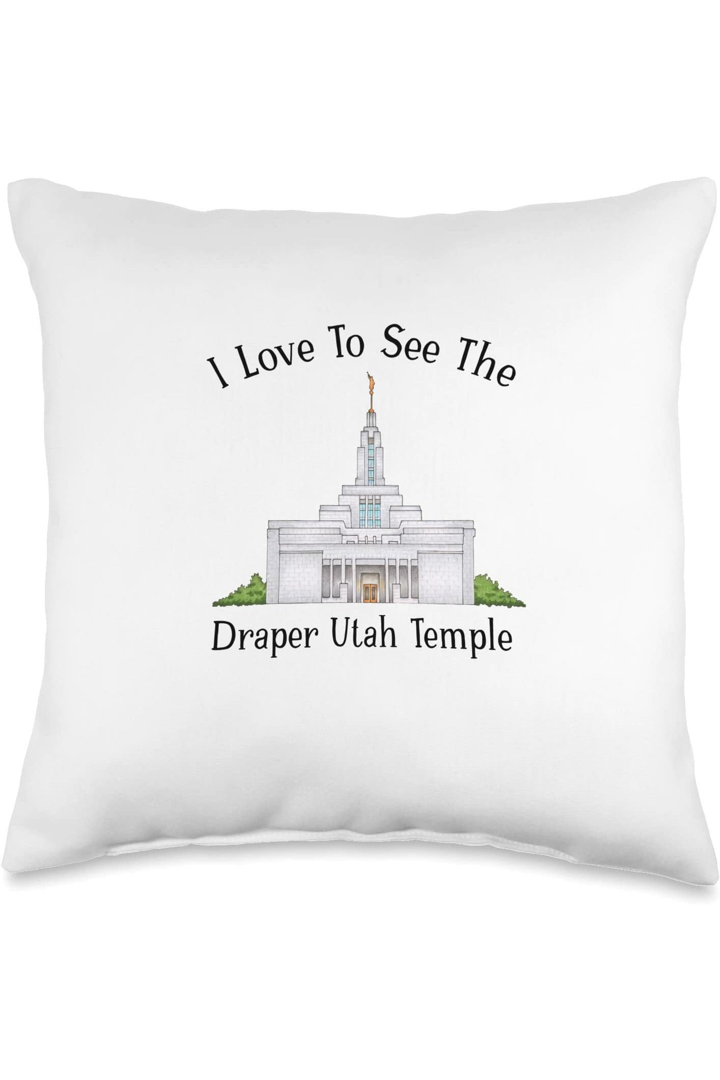 Draper Utah Temple Throw Pillows - Happy Style (English) US