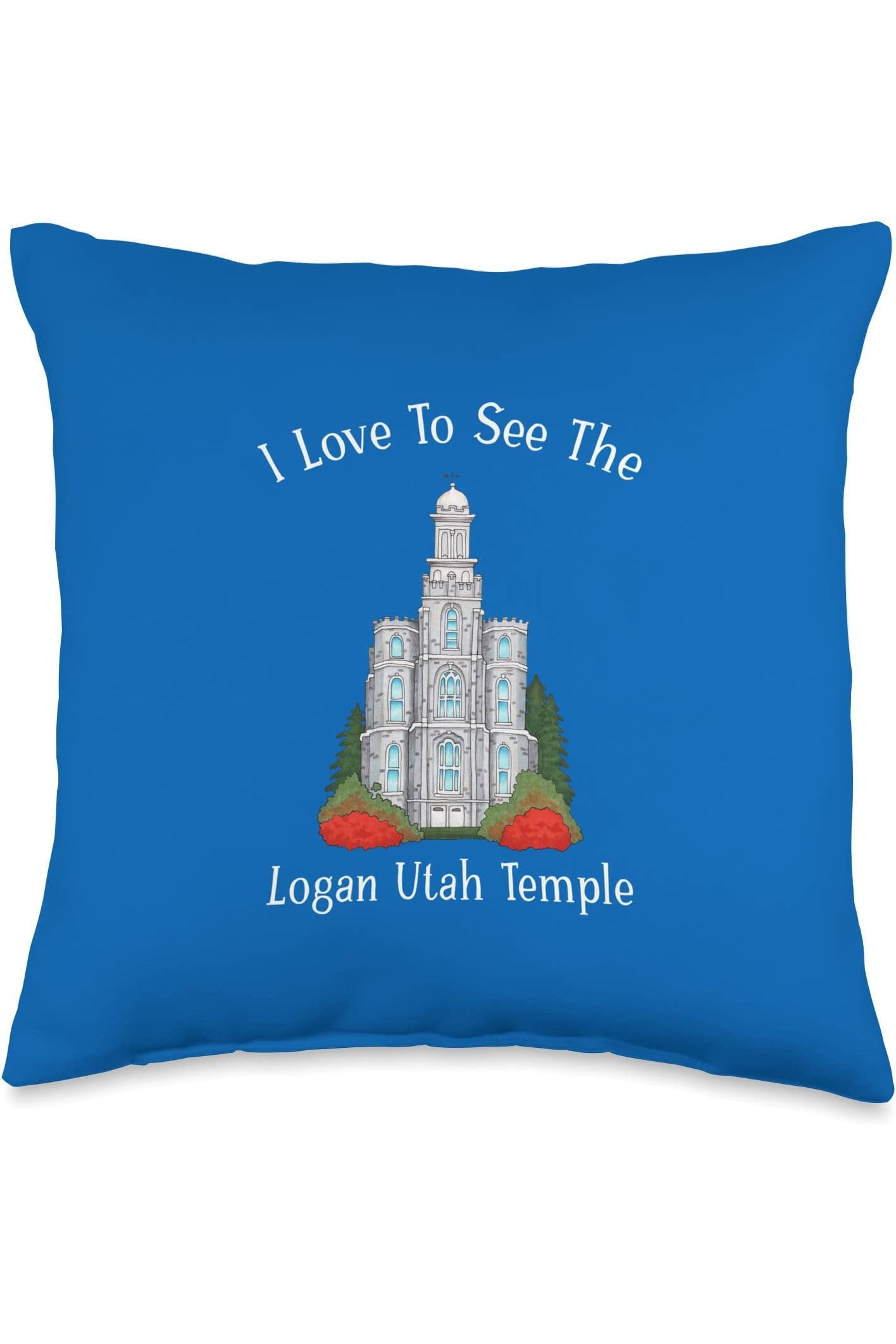 Logan Utah Temple Throw Pillows - Happy Style (English) US