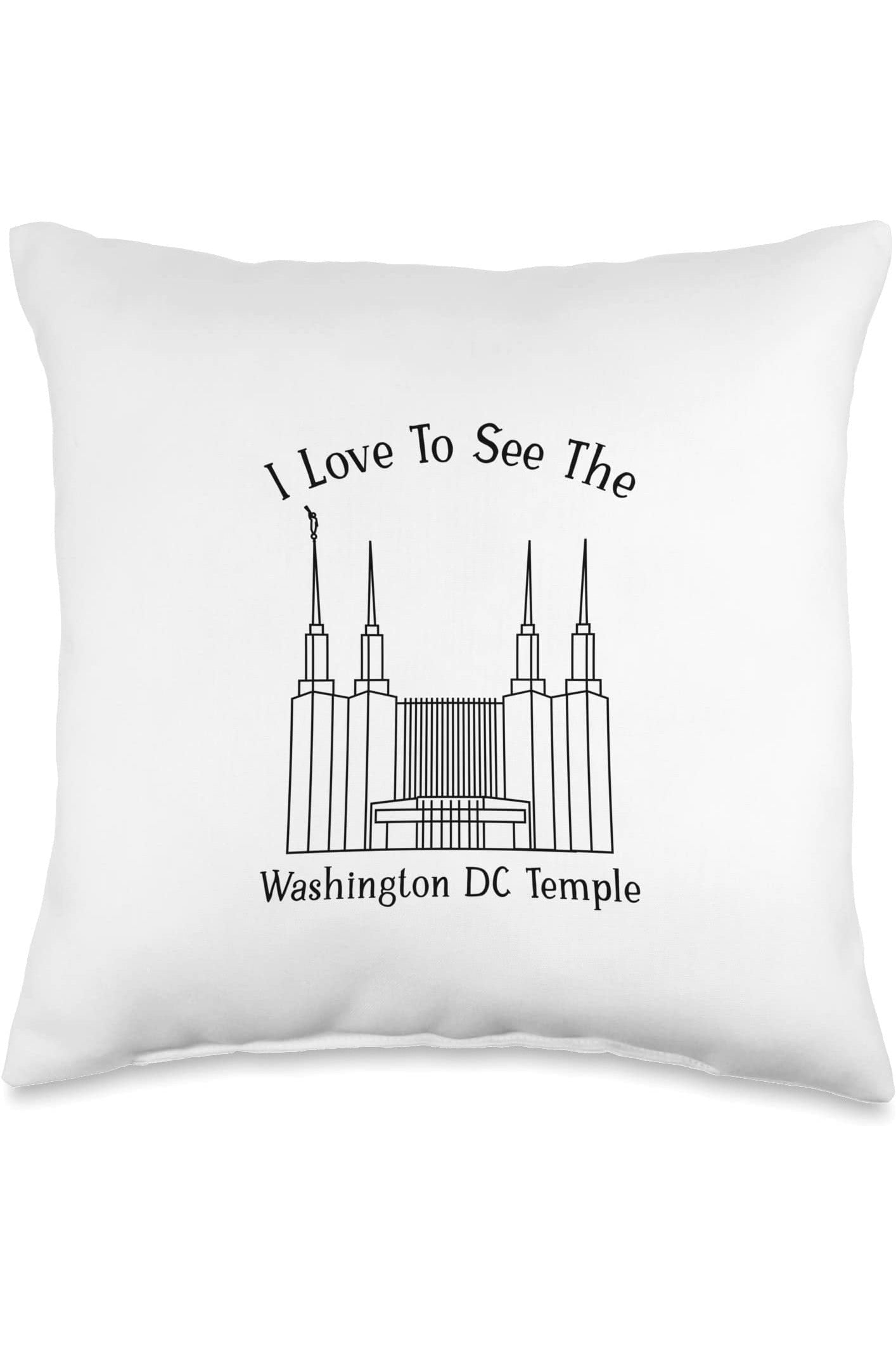 Washington DC Temple Throw Pillows - Happy Style (English) US