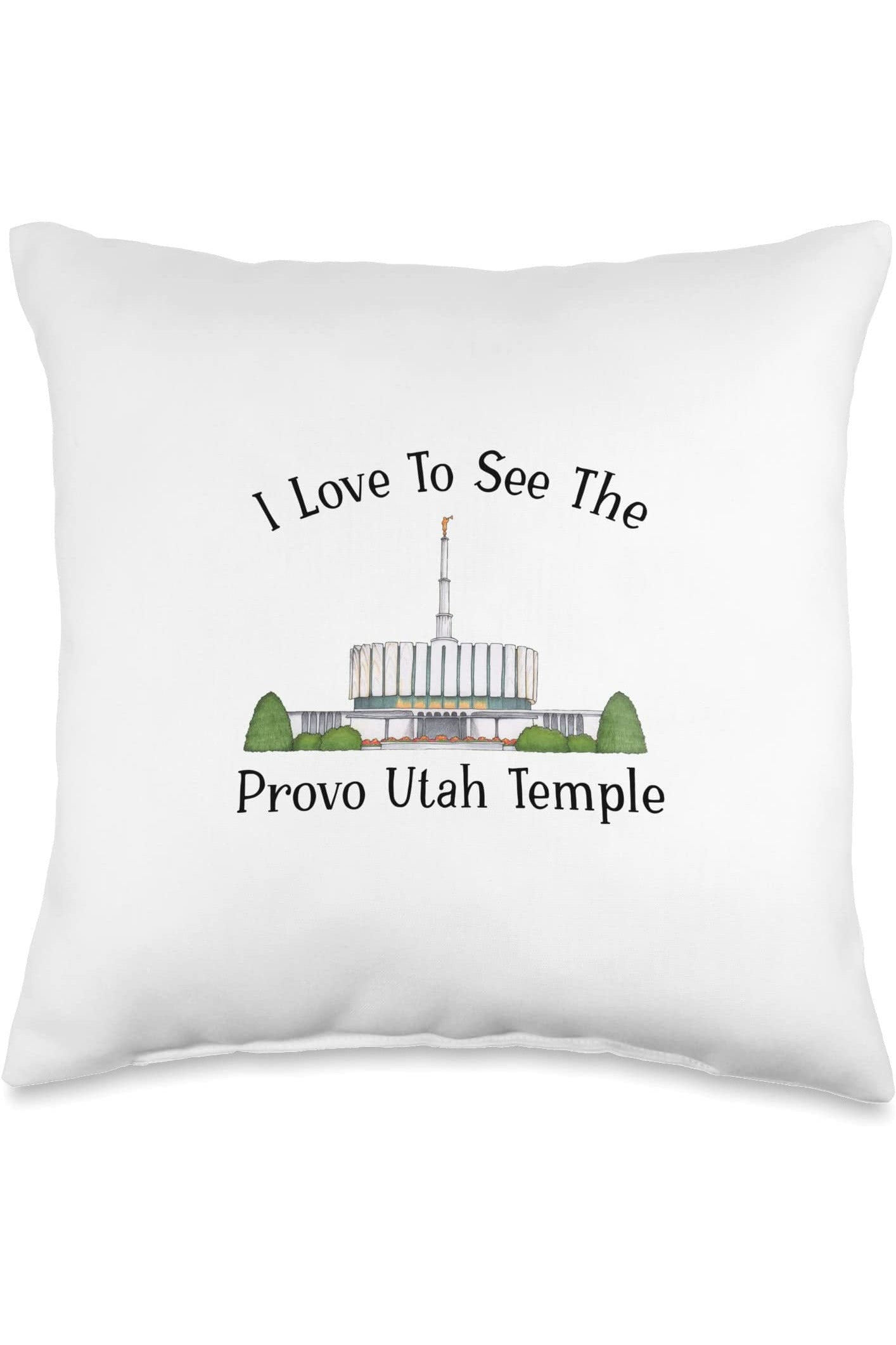 Provo Utah Temple Throw Pillows - Happy Style (English) US