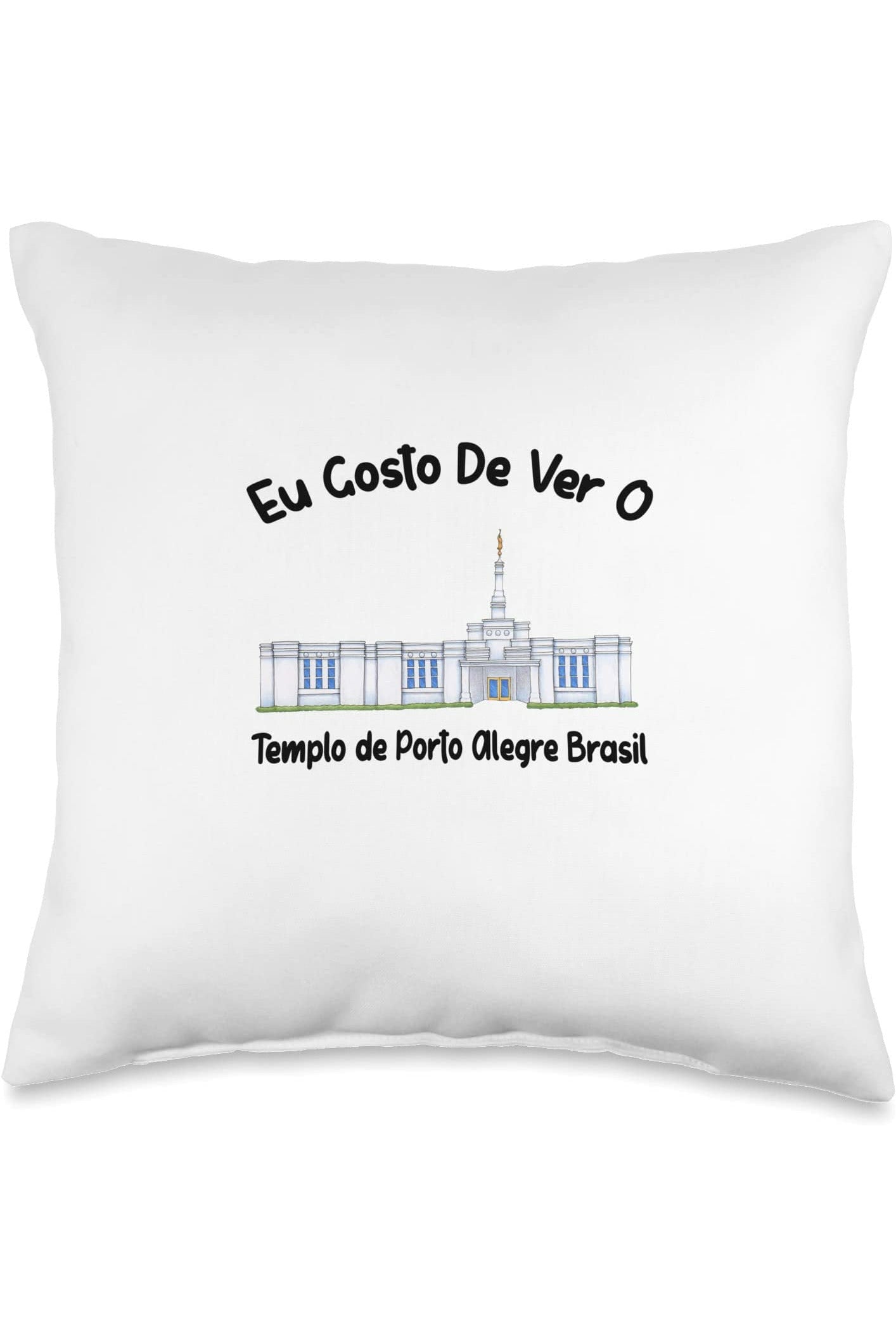 Templo de Manaus Brasil Throw Pillows - Primary Style (Portuguese) US