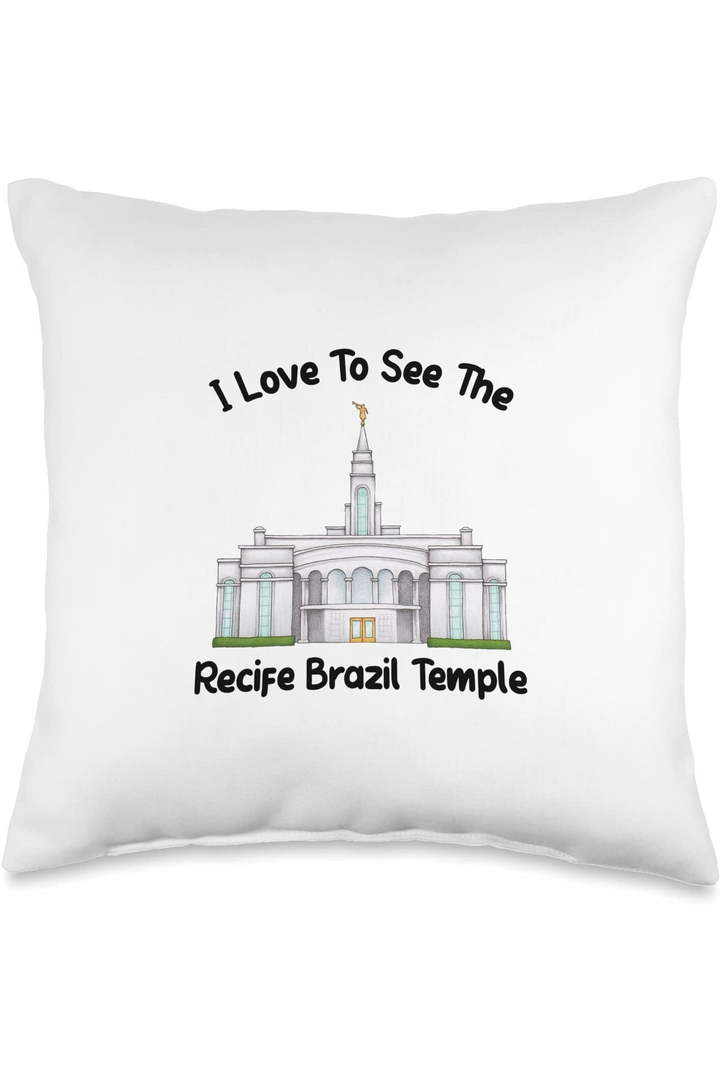 Recife Brazil Temple Throw Pillows - Primary Style (English) US