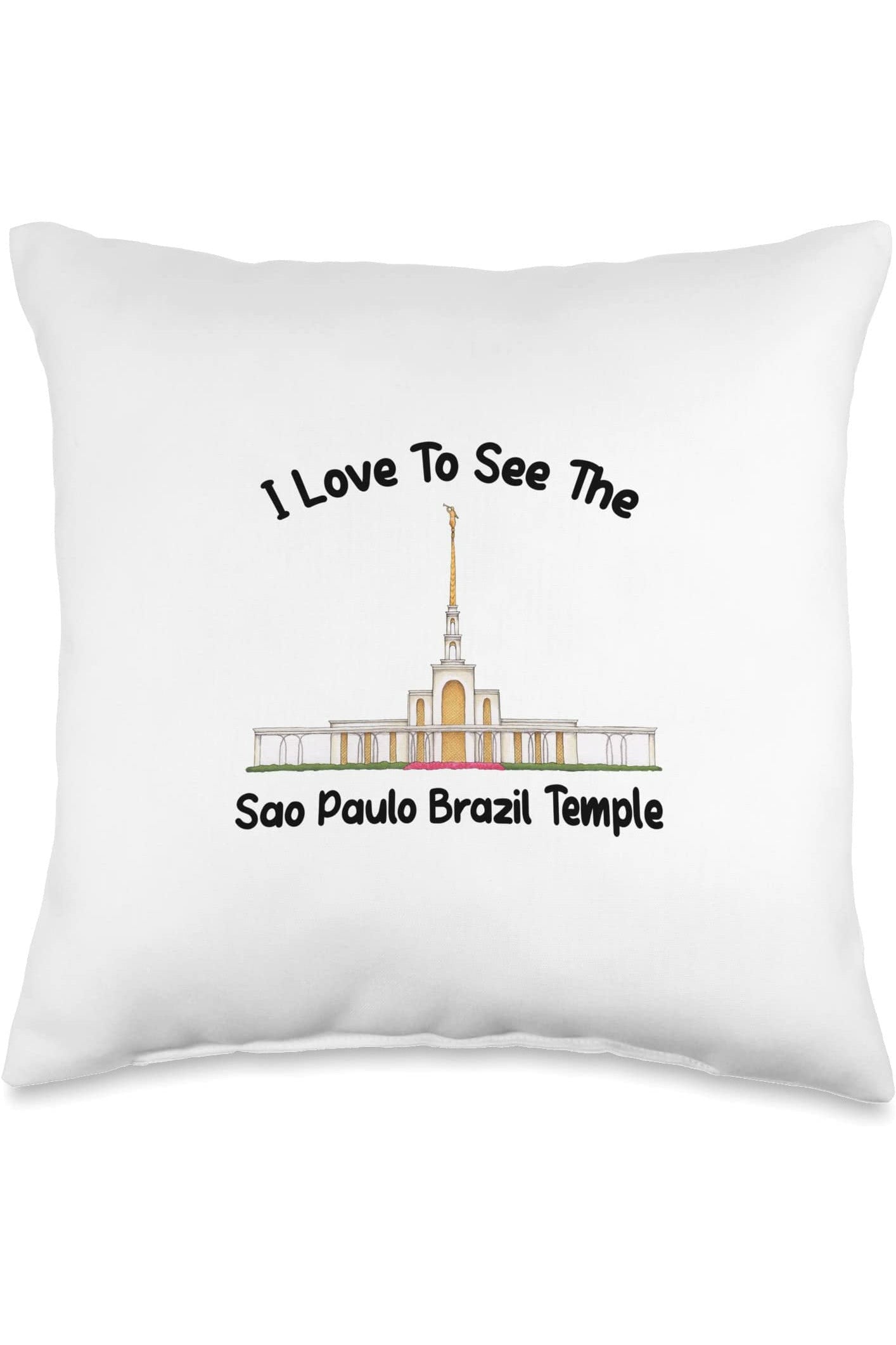 Sao Paulo Brazil Temple Throw Pillows - Primary Style (English) US