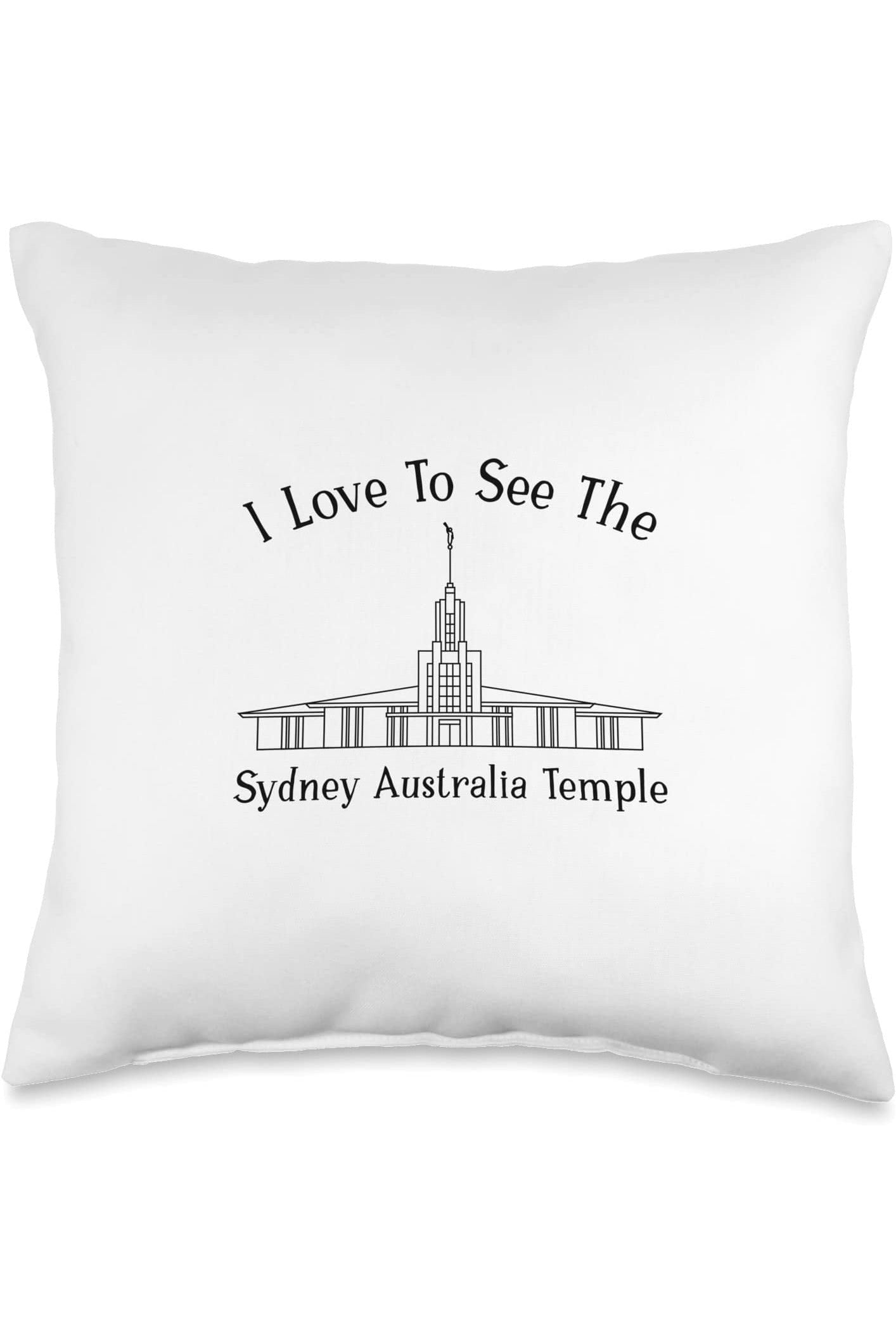 Sydney Australia Temple Throw Pillows - Happy Style (English) US